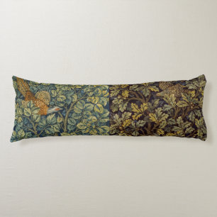 William Morris Pheasant Bird Tree Flower Body Pillow