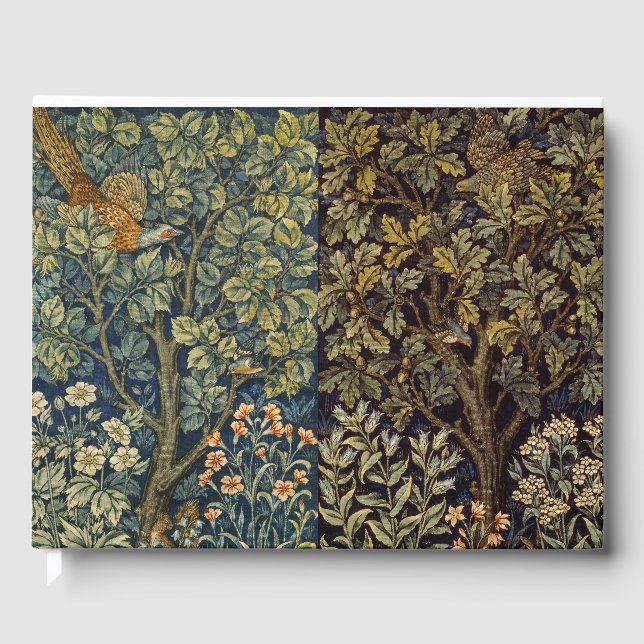 William Morris Pheasant Bird Tree Flower Guest Book (Front)