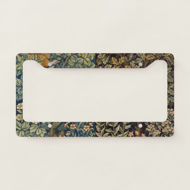 William Morris Pheasant Bird Tree Flower License Plate Frame (Front)