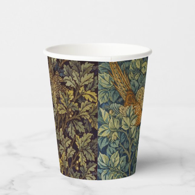 William Morris Pheasant Bird Tree Flower Paper Cups (Right)