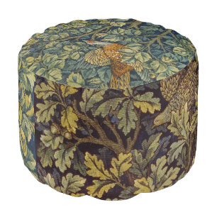 William Morris Pheasant Bird Tree Flower Pouf