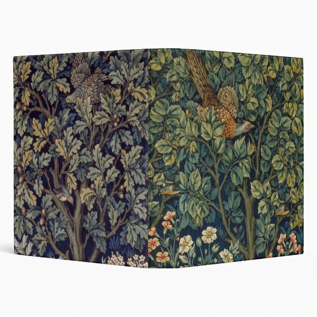William Morris Pheasant Bird Tree Woodland 3 Ring Binder (Background)