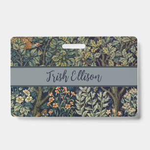 William Morris Pheasant Bird Tree Woodland Badge