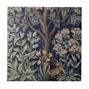 William Morris Pheasant Bird Tree Woodland Ceramic Tile