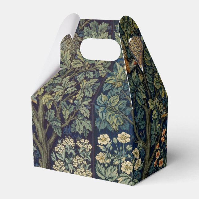 William Morris Pheasant Bird Tree Woodland Favor Boxes (Front Side)