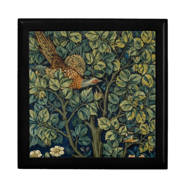 William Morris Pheasant Bird Tree Woodland Gift Box (Front)