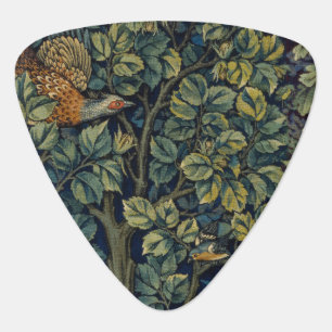 William Morris Pheasant Bird Tree Woodland Guitar Pick