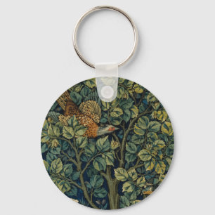 William Morris Pheasant Bird Tree Woodland Keychain
