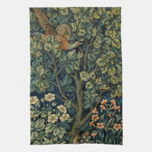 William Morris Pheasant Bird Tree Woodland Kitchen Towel