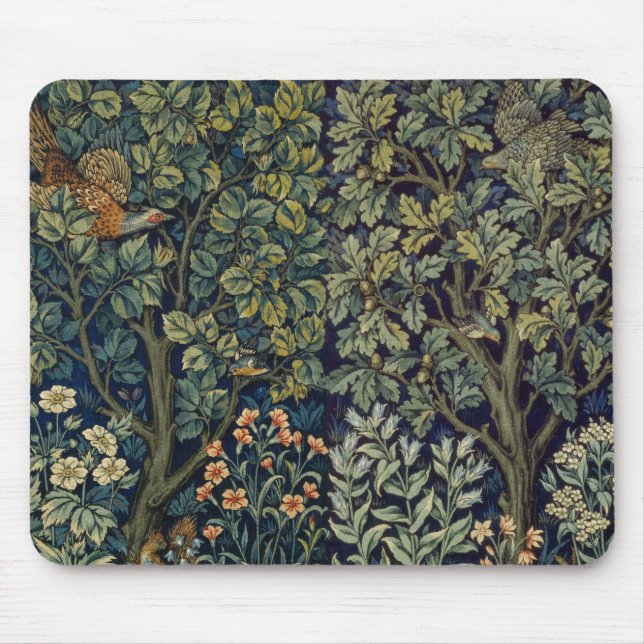 William Morris Pheasant Bird Tree Woodland Mouse Pad (Front)