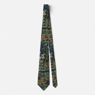William Morris Pheasant Bird Tree Woodland Neck Tie