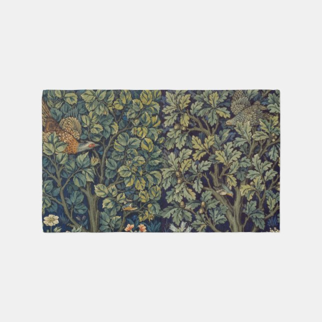 William Morris Pheasant Bird Tree Woodland Outdoor Rug (Front)