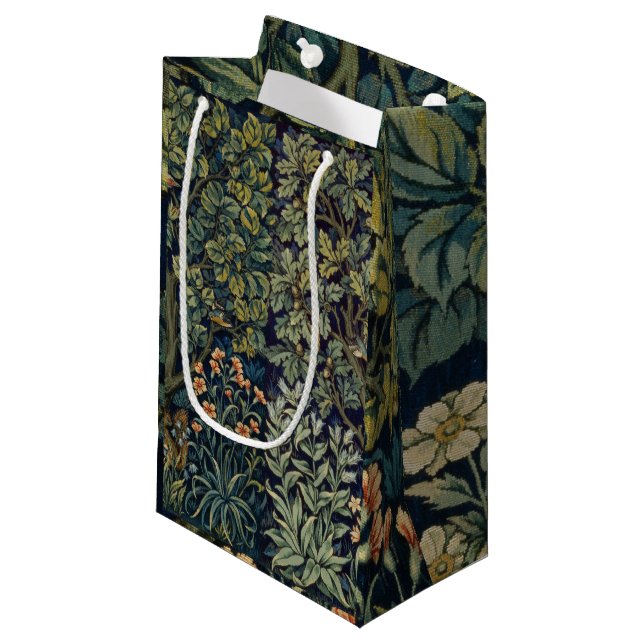 William Morris Pheasant Bird Tree Woodland Small Gift Bag (Front Angled)