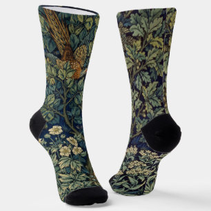 William Morris Pheasant Bird Tree Woodland Socks