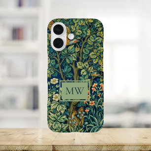 William Morris Pheasant Custom Monogram iPhone 16 Case