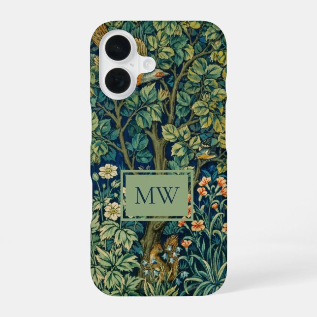 William Morris Pheasant Custom Monogram Iphone Case (Back)