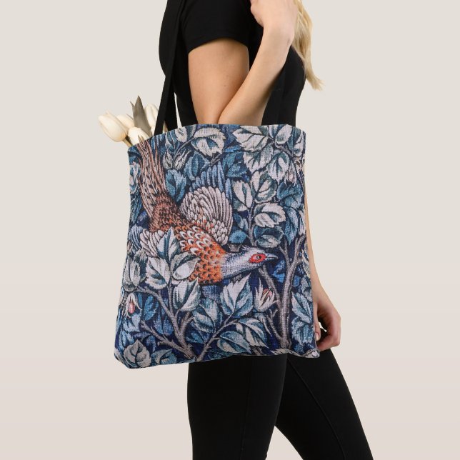 William Morris Pheasant Tote Bag (Close Up)