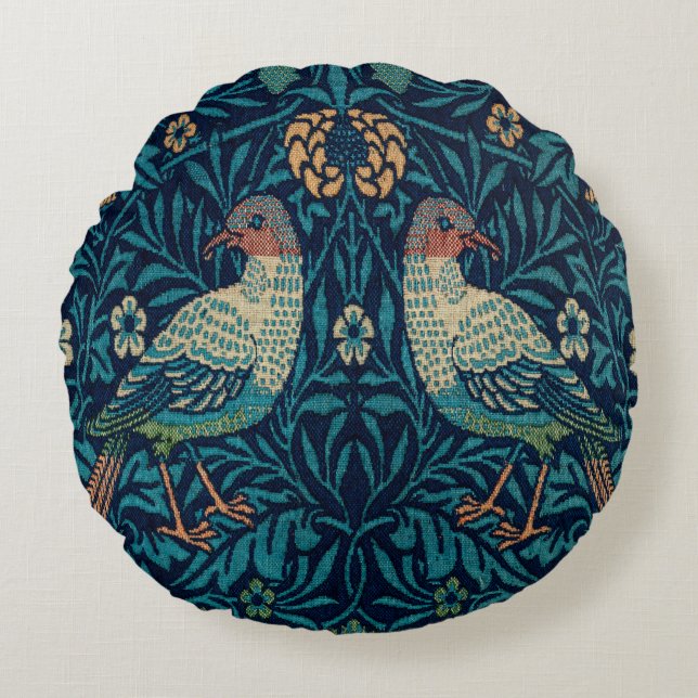 William Morris Pheasants Round Pillow (Front)