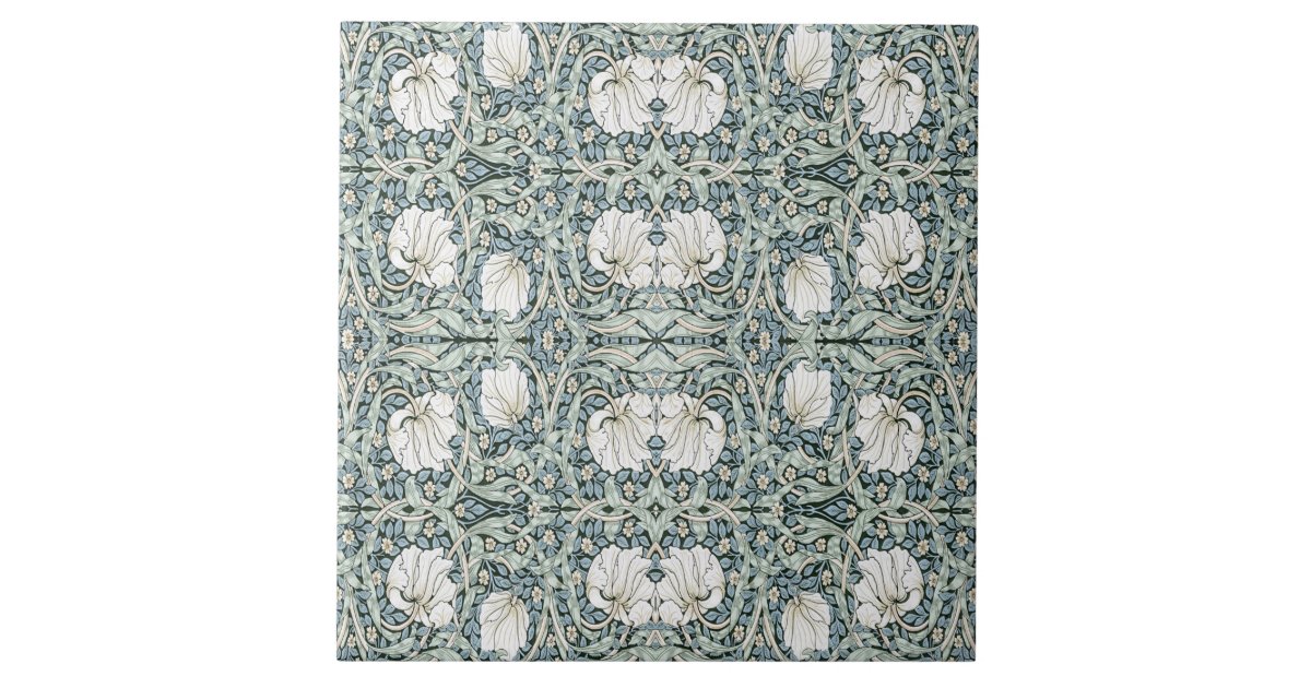 William Morris Pimpernel Blue Ceramic Tile | Zazzle