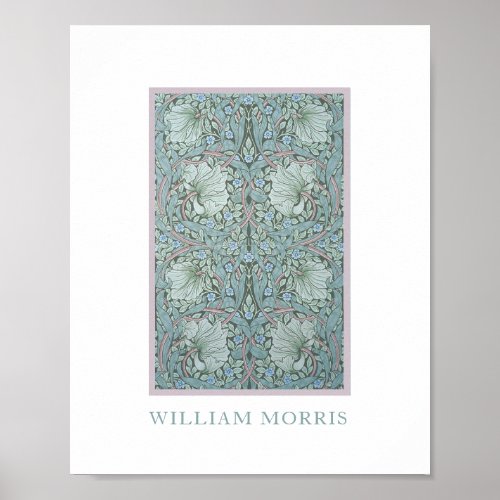 William Morris _ Pimpernel Blue  Green Floral Poster