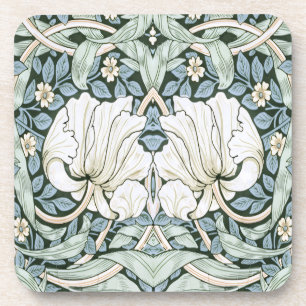 William Morris Pimpernel Blue Intricate Pattern  Beverage Coaster