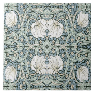 William Morris Pimpernel Blue Intricate Pattern  Ceramic Tile