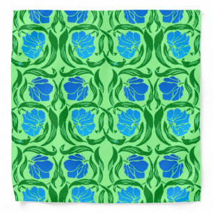 William Morris Pimpernel, Blue & Lime Green Bandana