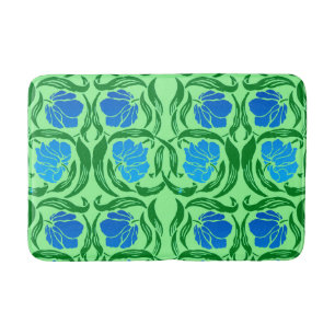 William Morris Pimpernel, Blue & Lime Green Bathroom Mat