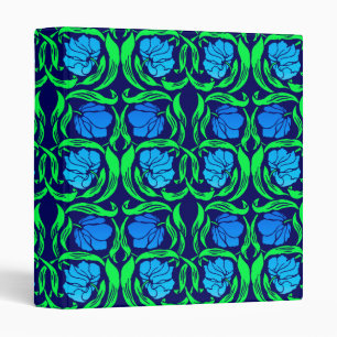William Morris Pimpernel, Cobalt Blue and Green 3 Ring Binder