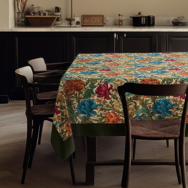 William Morris Pimpernel colorful vibrant colors Tablecloth (William Morris Pimpernel colorful vibrant colors Tablecloth)
