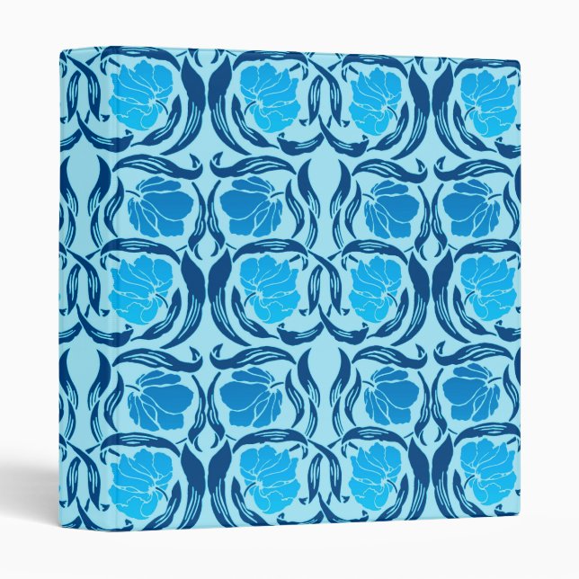 William Morris Pimpernel, Denim & Light Blue 3 Ring Binder (Front/Spine)