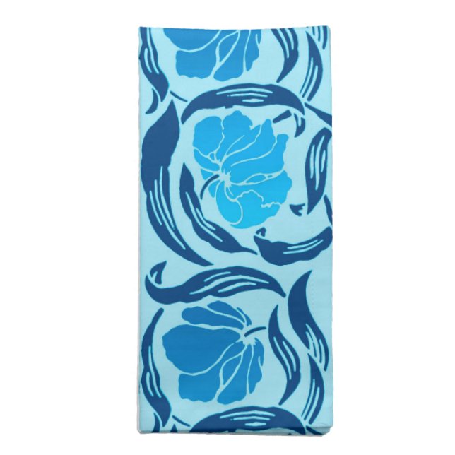 William Morris Pimpernel, Denim & Light Blue  Cloth Napkin (Folded)