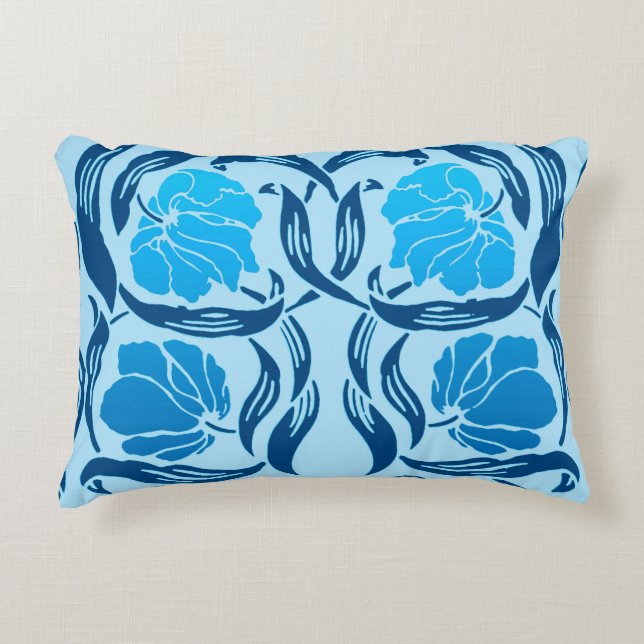 William Morris Pimpernel, Denim & Light Blue Decorative Pillow (Front)