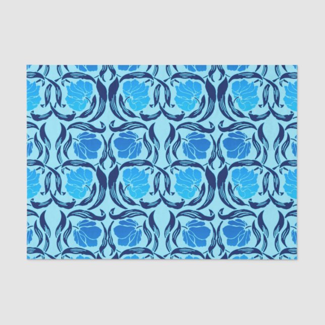 William Morris Pimpernel, Denim & Light Blue Tissue Paper (Front)