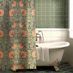 William Morris Pimpernel Dusty Rose &amp; Sage Green Shower Curtain at Zazzle