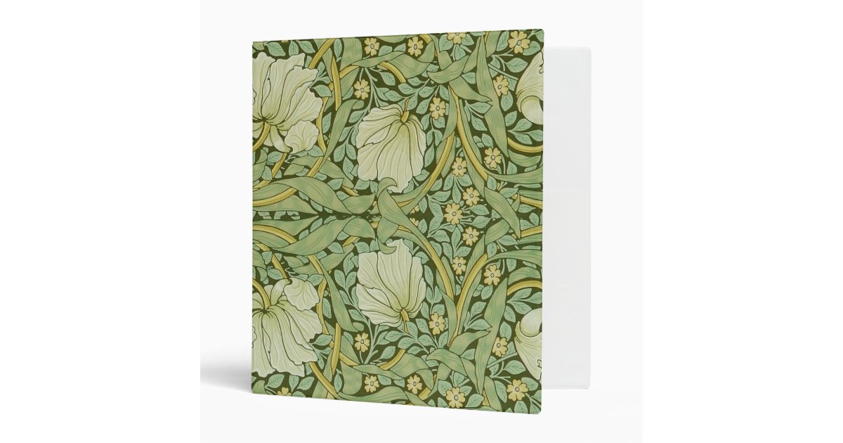 William Morris Pimpernel Floral Blue Wallpaper 3 Ring Binder | Zazzle