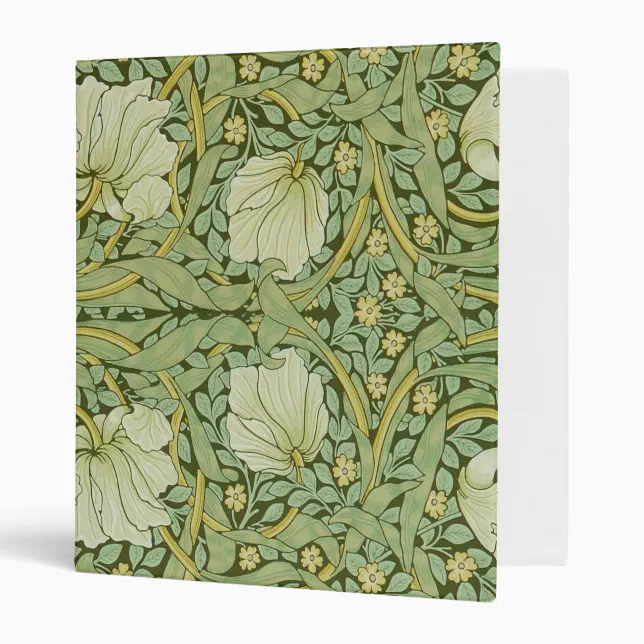 William Morris Pimpernel Floral Blue Wallpaper 3 Ring Binder | Zazzle