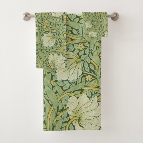 William Morris Pimpernel Floral Blue Wallpaper Bath Towel Set