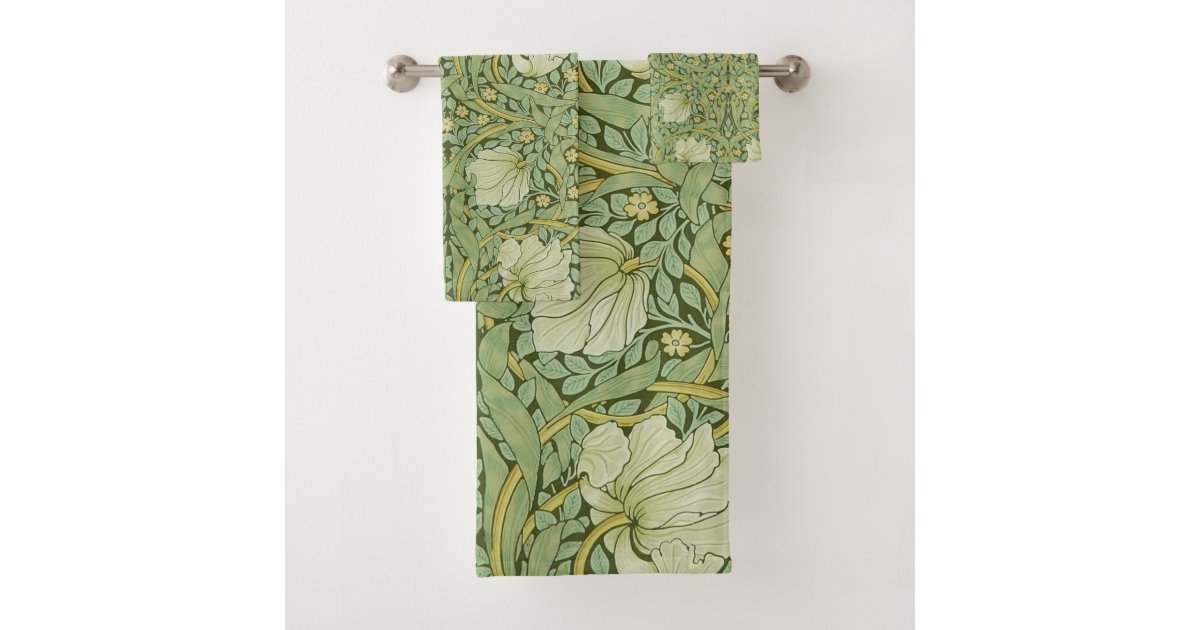William Morris Pimpernel Floral Blue Wallpaper Bath Towel Set | Zazzle