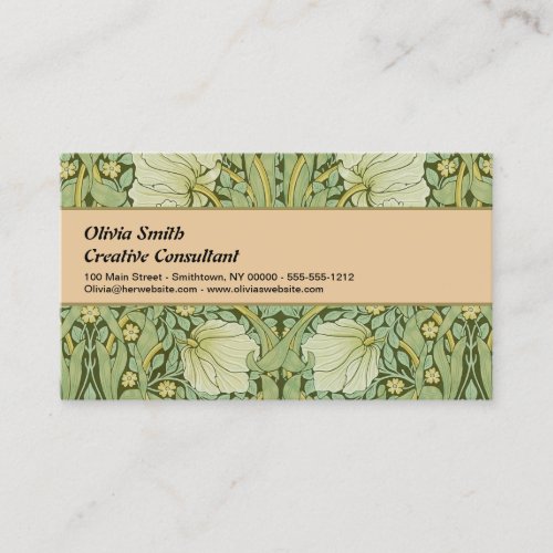 William Morris Pimpernel Floral Blue Wallpaper Business Card