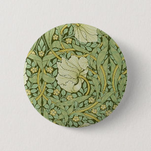 William Morris Pimpernel Floral Blue Wallpaper Button