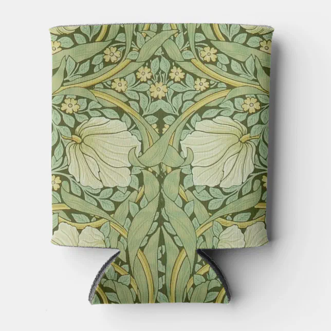 William Morris Pimpernel Floral Blue Wallpaper Can Cooler | Zazzle