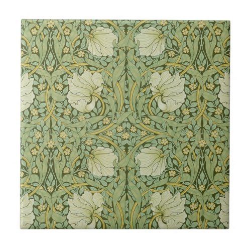 William Morris Pimpernel Floral Blue Wallpaper Ceramic Tile