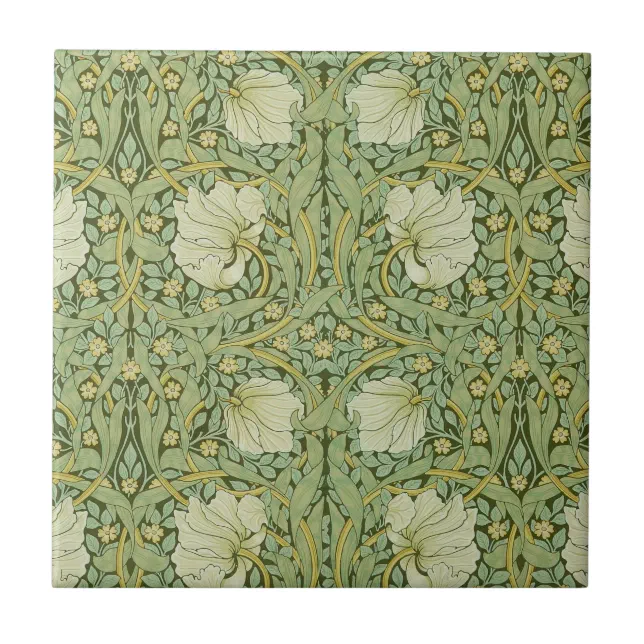William Morris Pimpernel Floral Blue Wallpaper Ceramic Tile | Zazzle