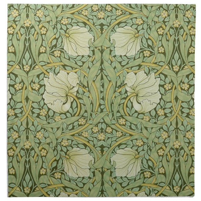 William Morris Pimpernel Floral Blue Wallpaper Cloth Napkin (Front)