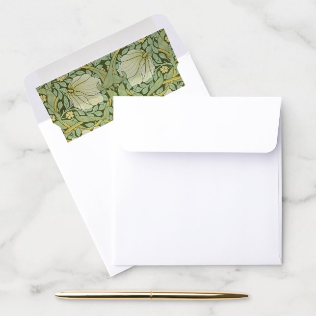 William Morris Pimpernel Floral Blue Wallpaper Envelope Liner (Desk)