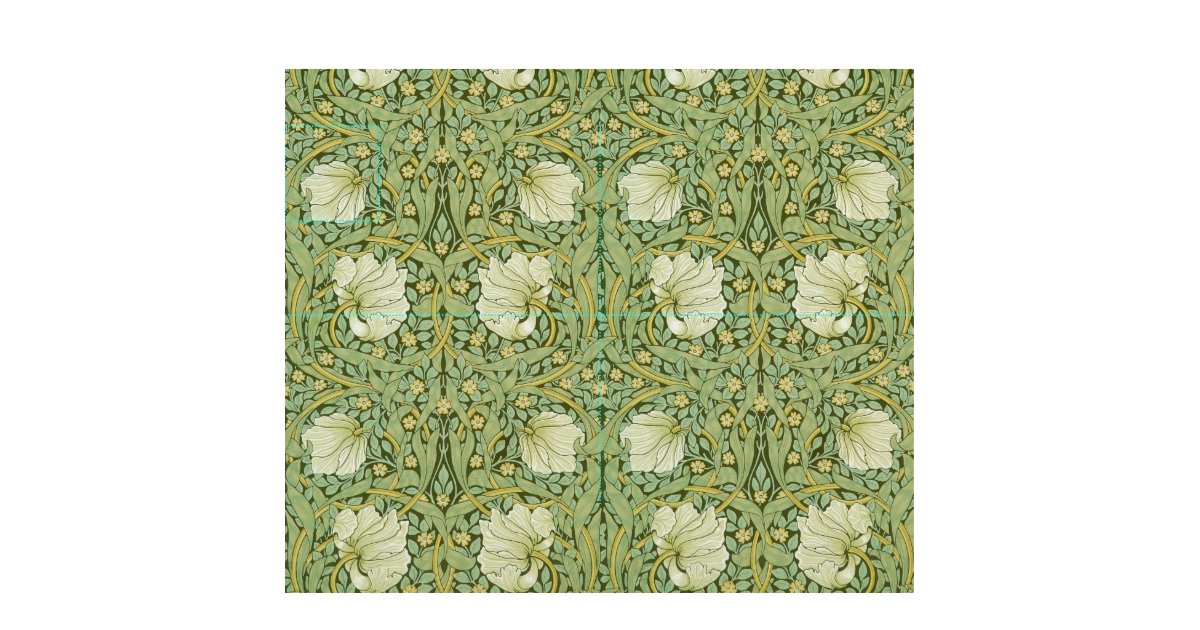 William Morris Pimpernel Floral Blue Wallpaper Fabric | Zazzle