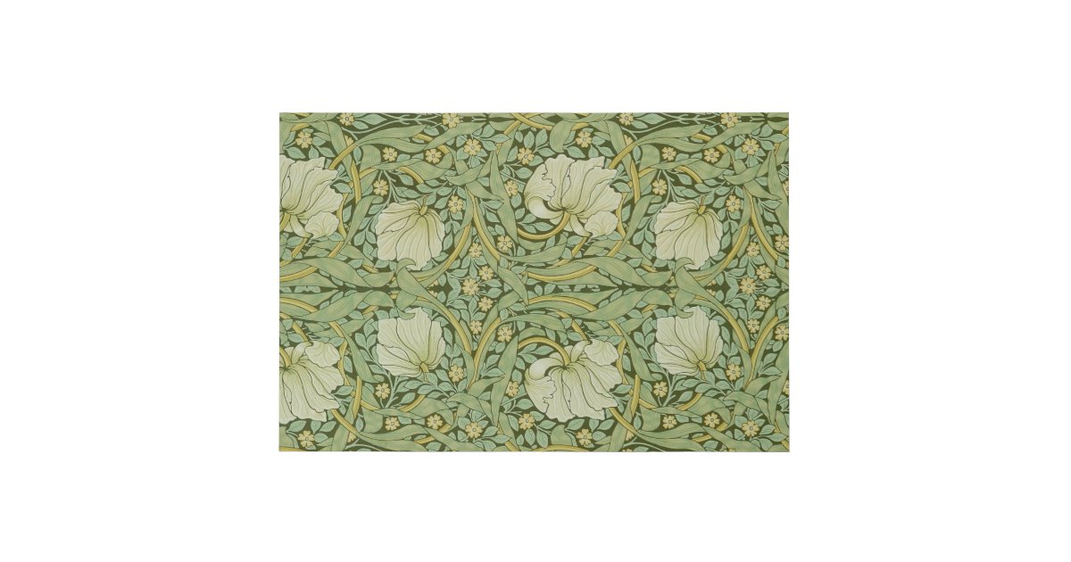 William Morris Pimpernel Floral Blue Wallpaper Faux Canvas Print | Zazzle