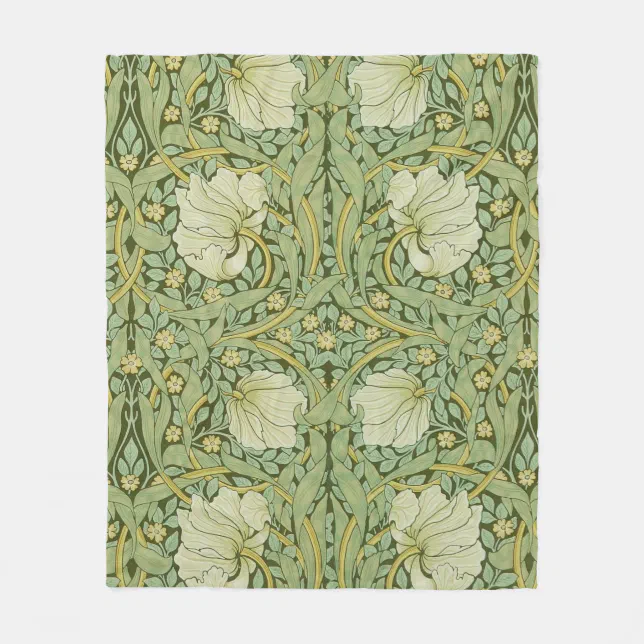 William Morris Pimpernel Floral Blue Wallpaper Fleece Blanket | Zazzle