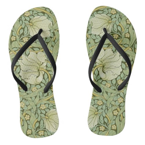 William Morris Pimpernel Floral Blue Wallpaper Flip Flops